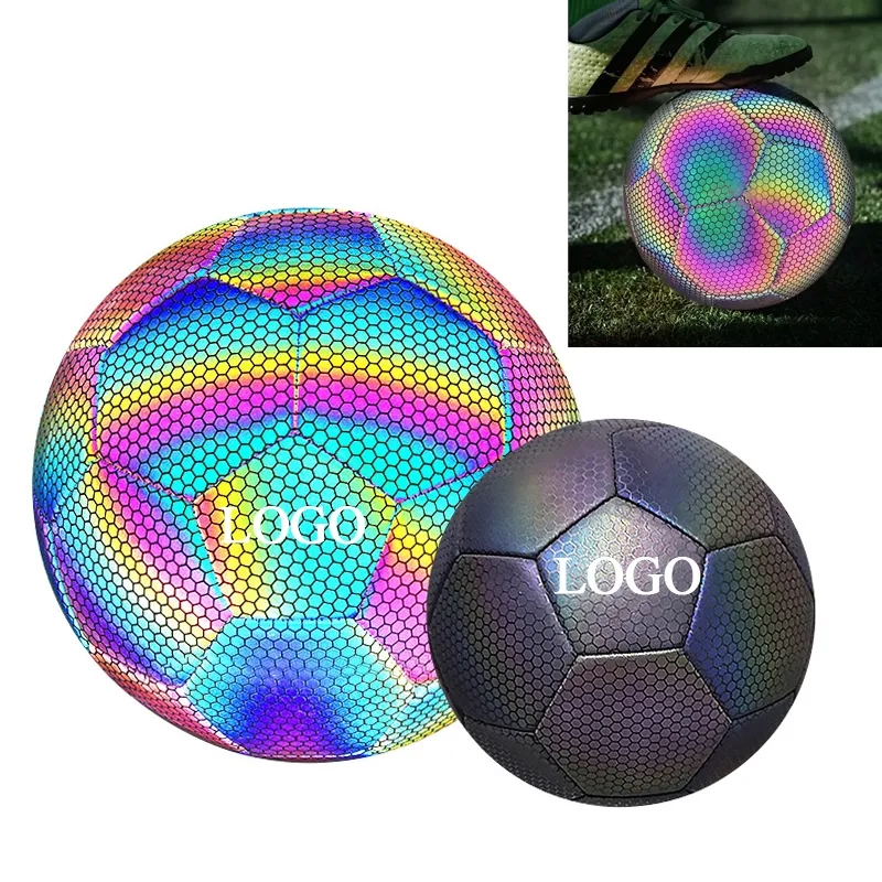Standard Size 5 Reflective Holographic Luminous Soccer Ball 2
