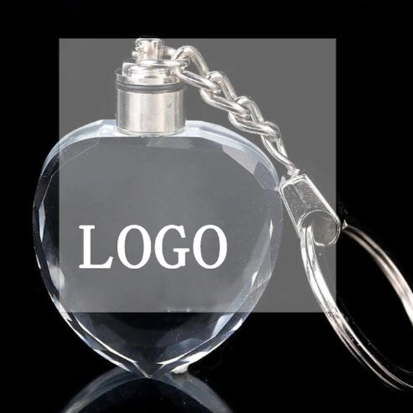 Heart-Shaped Crystal Keychain With LED Light 5