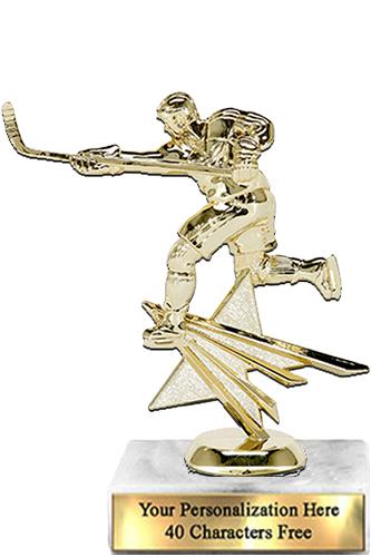 Trophy: 7", 2x3 white marble base, Hockey Gold Uni 2