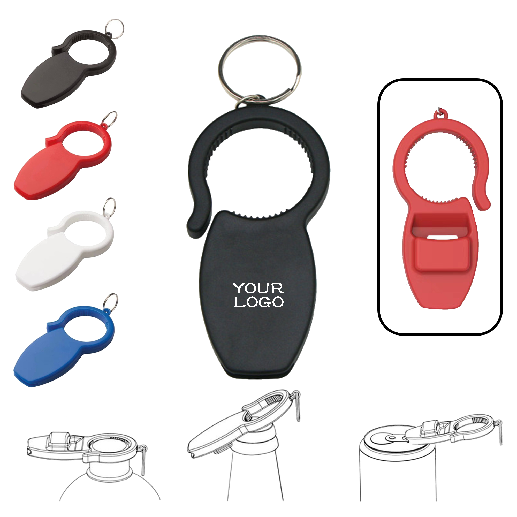 MOQ 20 PCS Multi-Functional Bottle Opener Keychain 1
