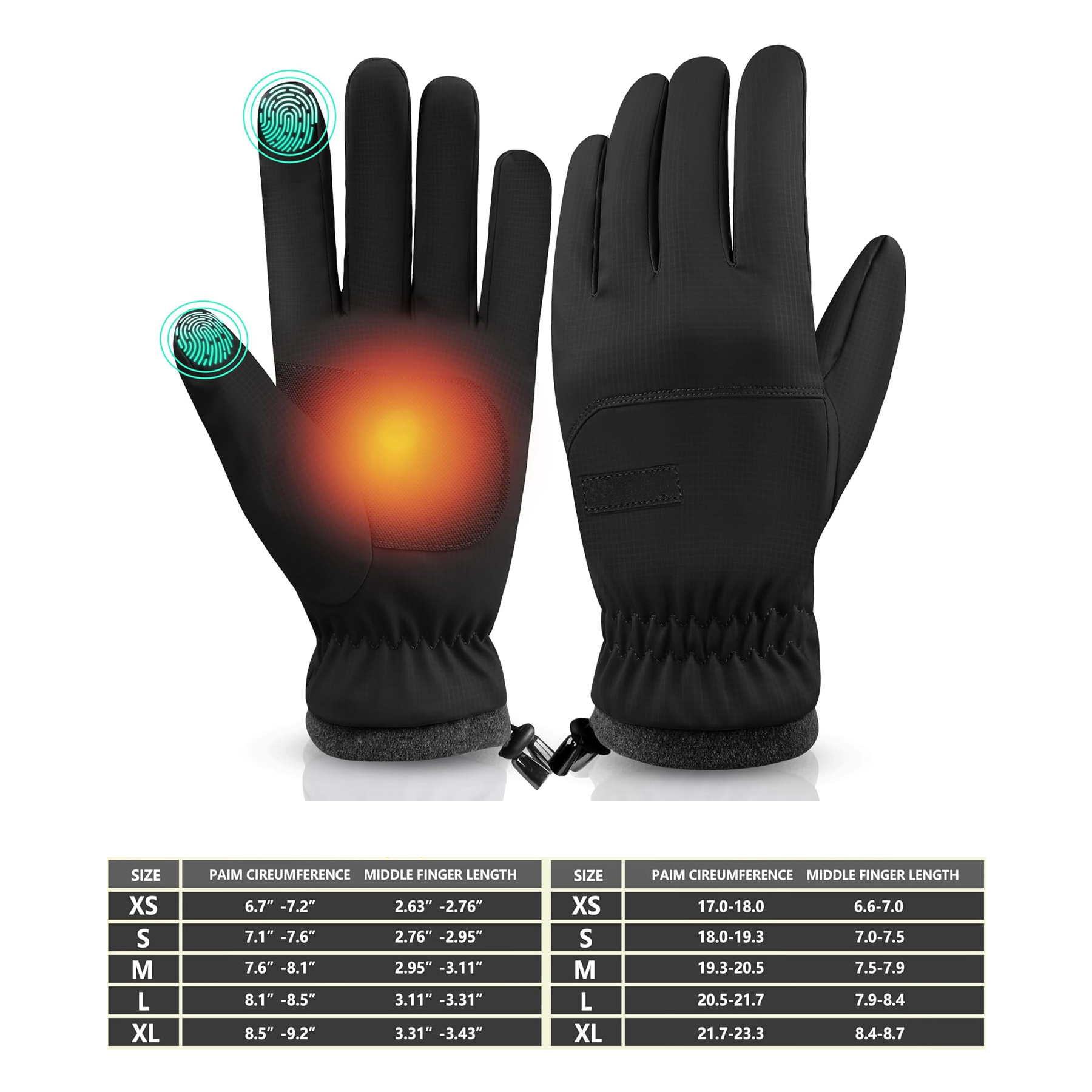 Winter Gloves Waterproof Windproof Mens Women 3