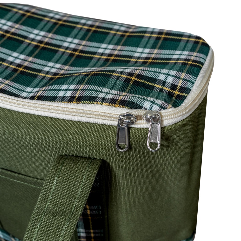 18 oz Insolated Plaid Cooler Tote 14