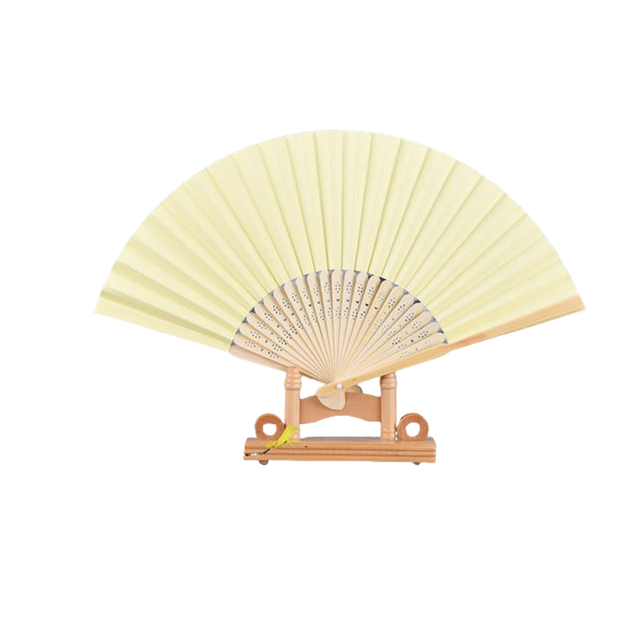 Bamboo Folding Handheld Paper Fan 8.2" x 15" 15