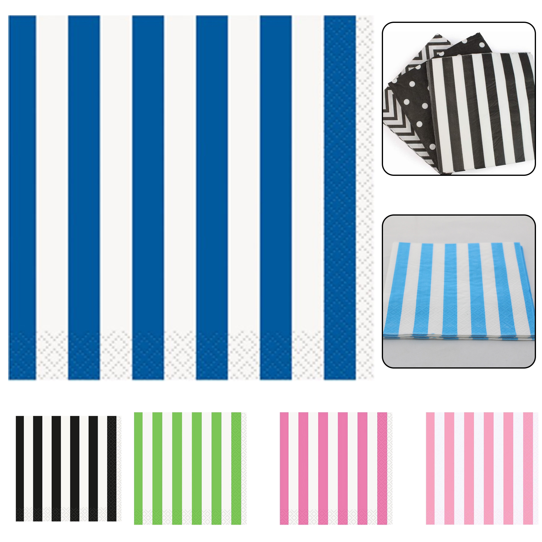 Striped Paper Beverage Napkins 2