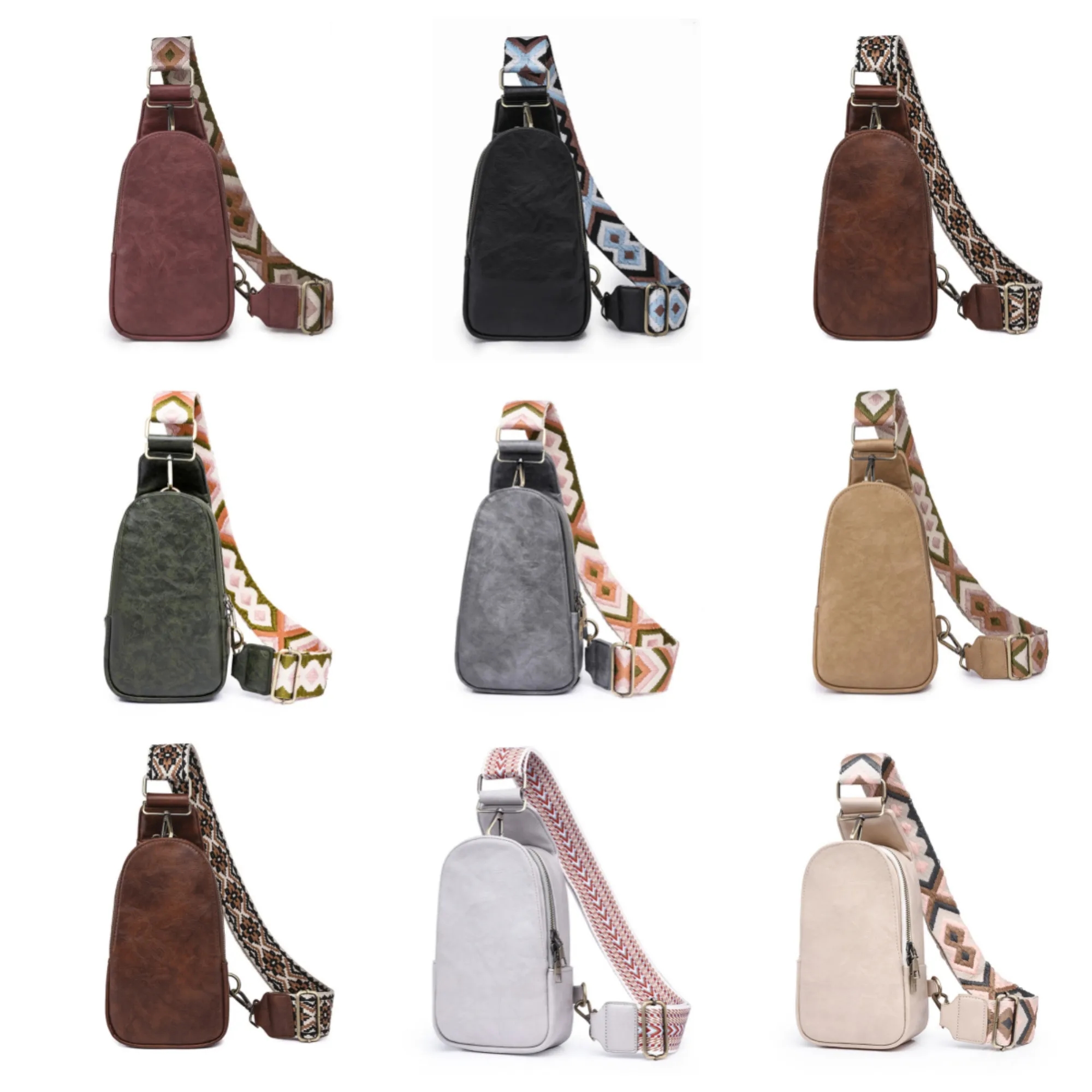Vintage Leather Crossbody Bag For Women Chest Bag 5