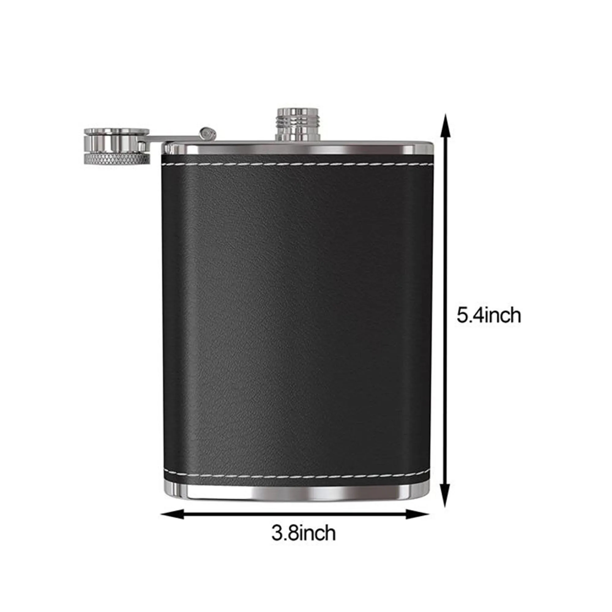 8oz Stainless Steel Flask with Black Wrap, custom water bottle with logo imprint 2