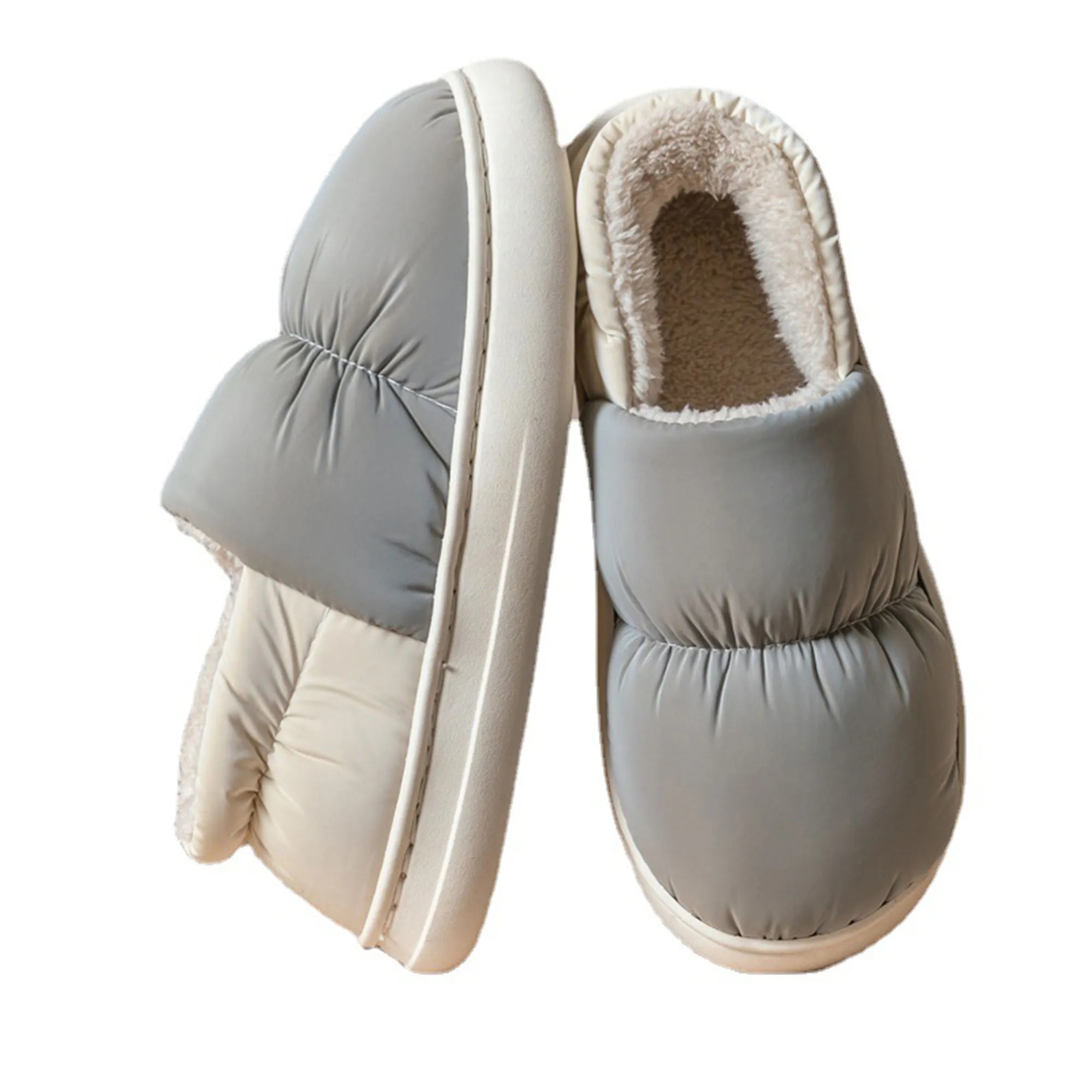 MOQ 30 Waterproof Heeled Cotton Shoes Warmth Non-Slip 3