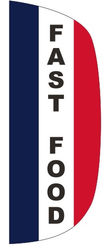 "FAST FOOD" 3' x 8' Message Flutter Flag 1