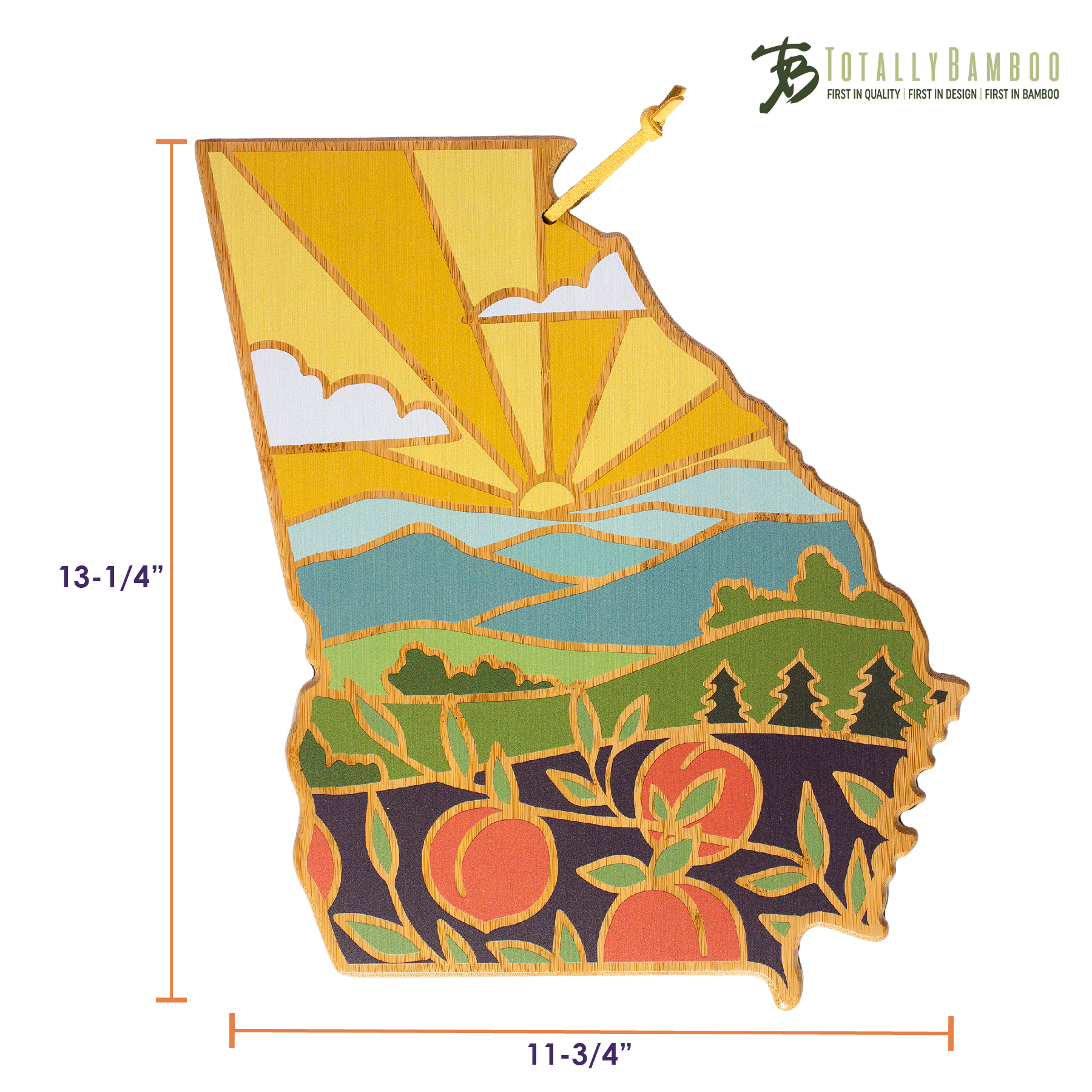 Georgia State Shaped Serving and Cutting Board with Artwork by Summer Stokes 3