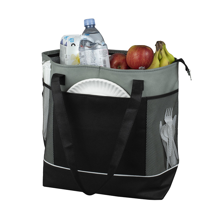 22"W x 16"H x 7 ½"Gusset - "FROST LINE" Super-Sized Insulated Zipper Cooler Tote 66