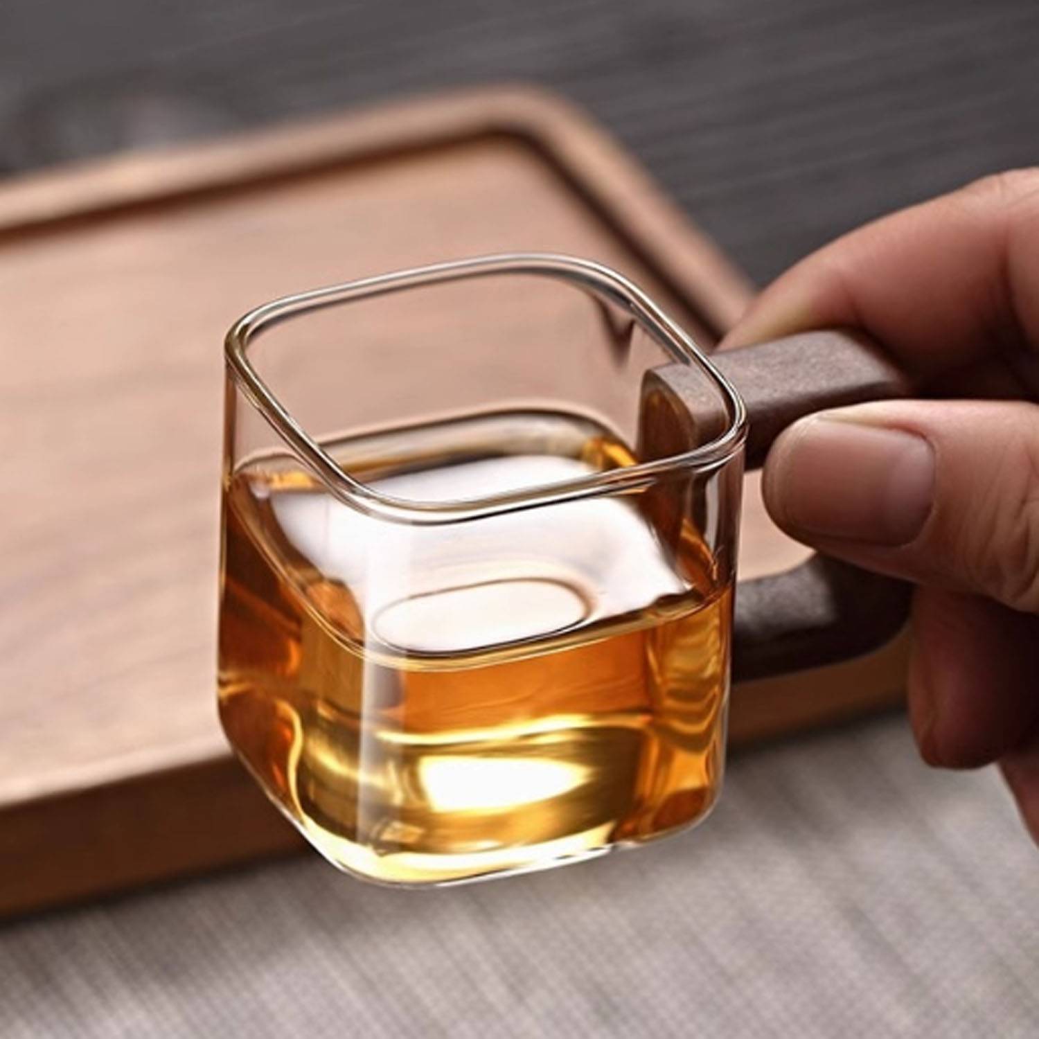 5 oz Borosilicate Glass Mug with Walnut Handle 9