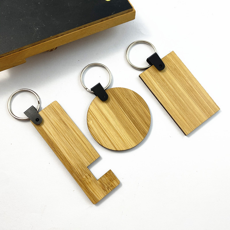 Custom Shape Bamboo Key Pendant 2