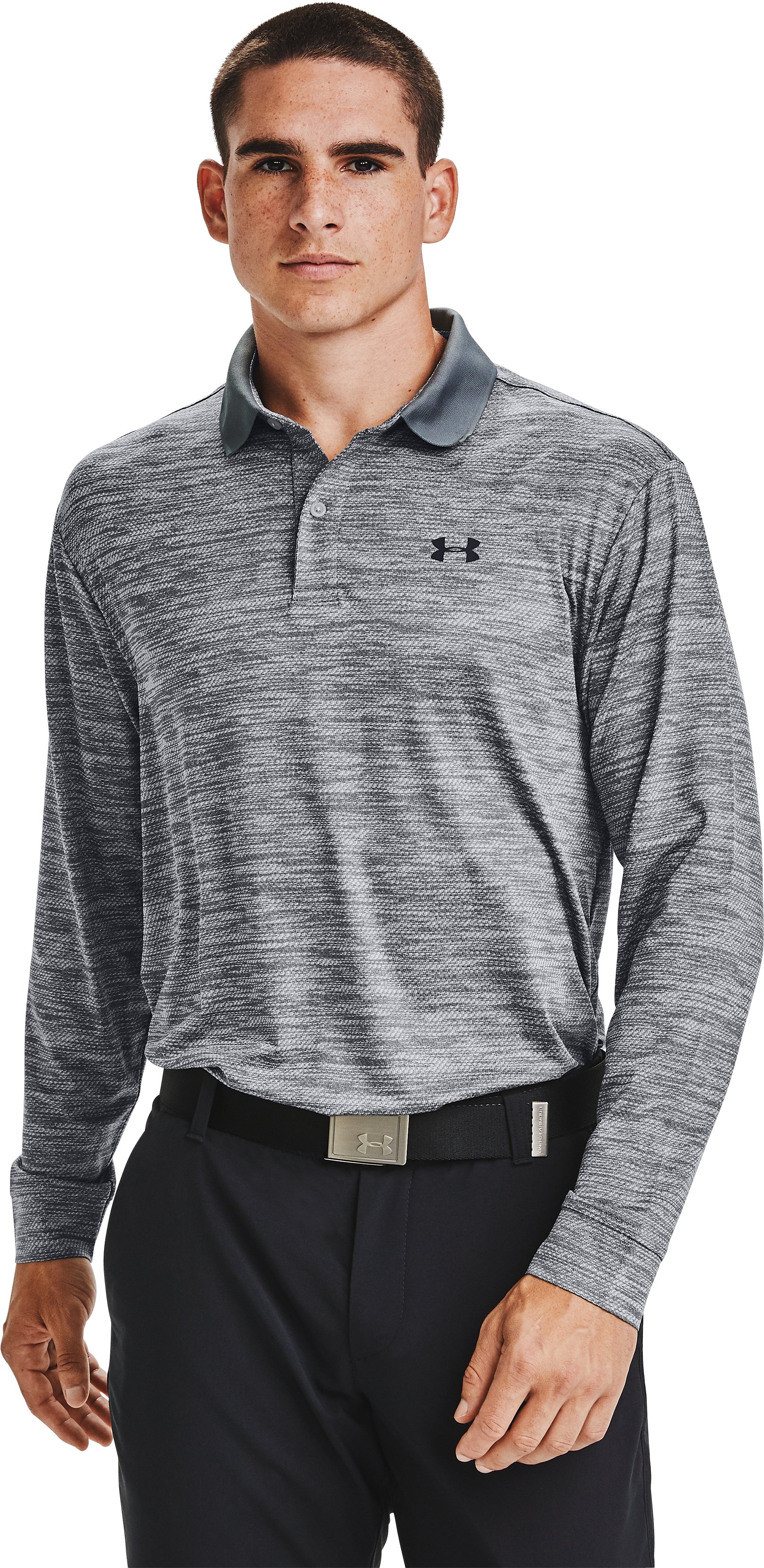 UA Performance Textured Men's Long Sleeve Polo 2