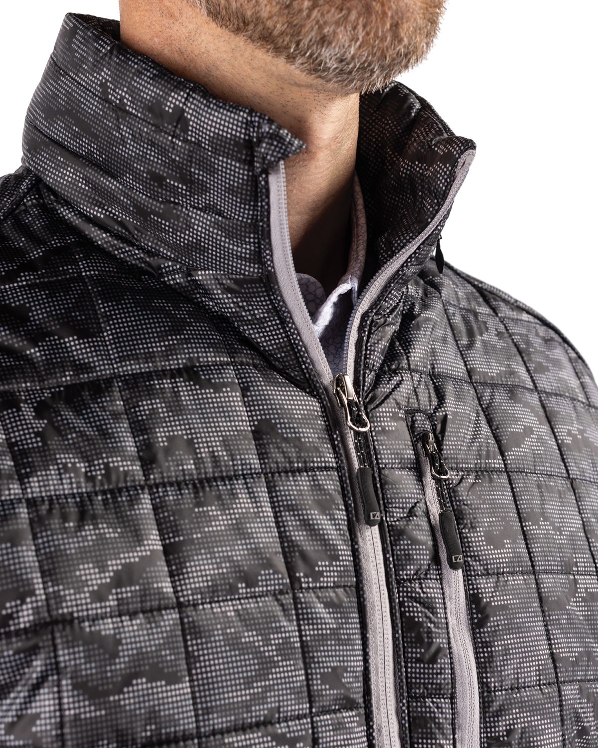 Rainier PrimaLoft Mens Eco Insulated Full Zip Printed Puffer Jacket