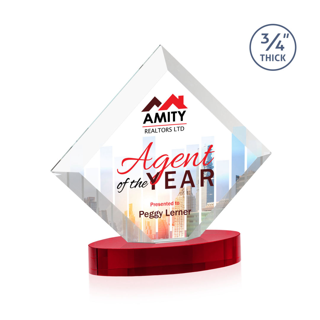 Belaire VividPrint™ Award on Alberton Base - Red 2