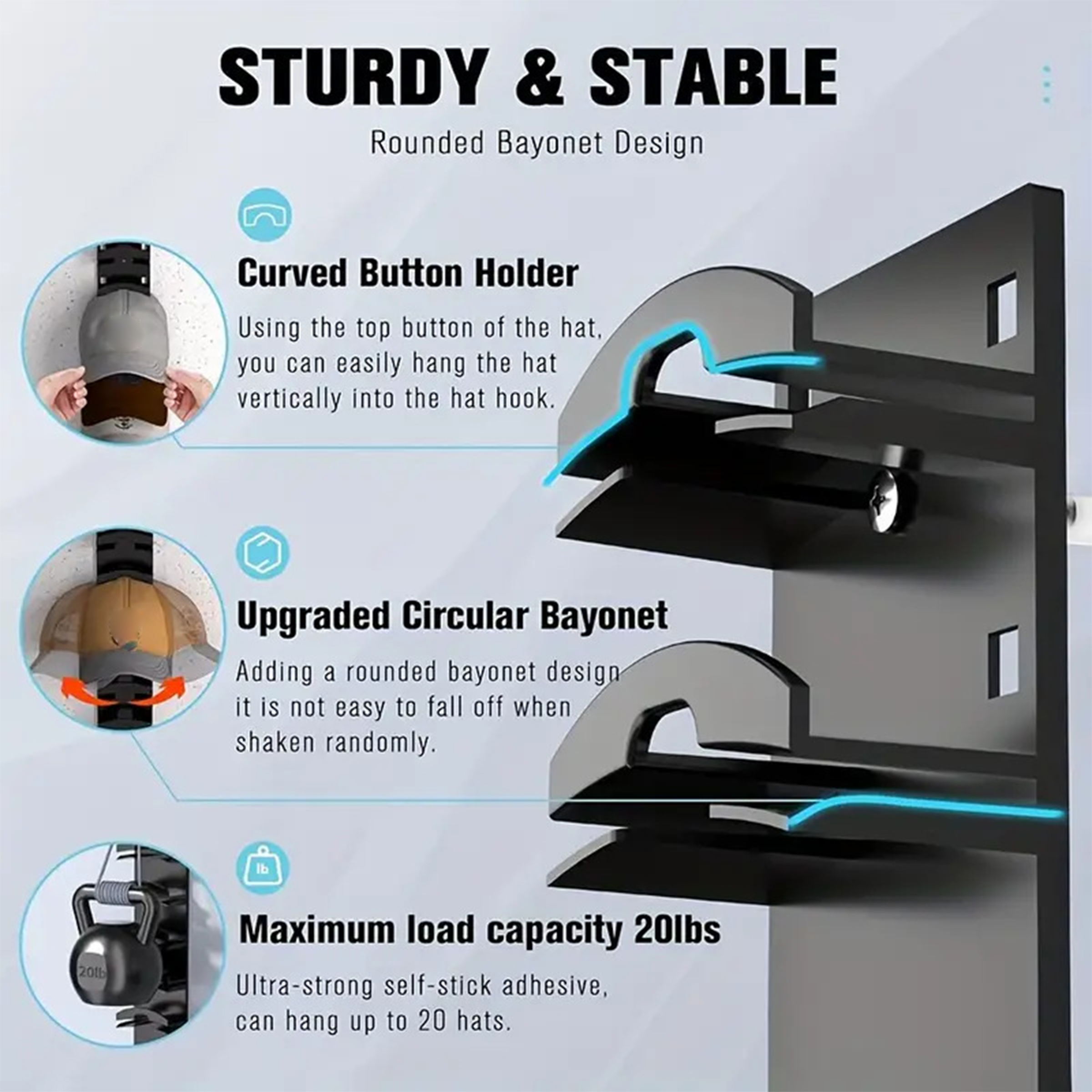Plastic Baseball Cap Storage Rack 2