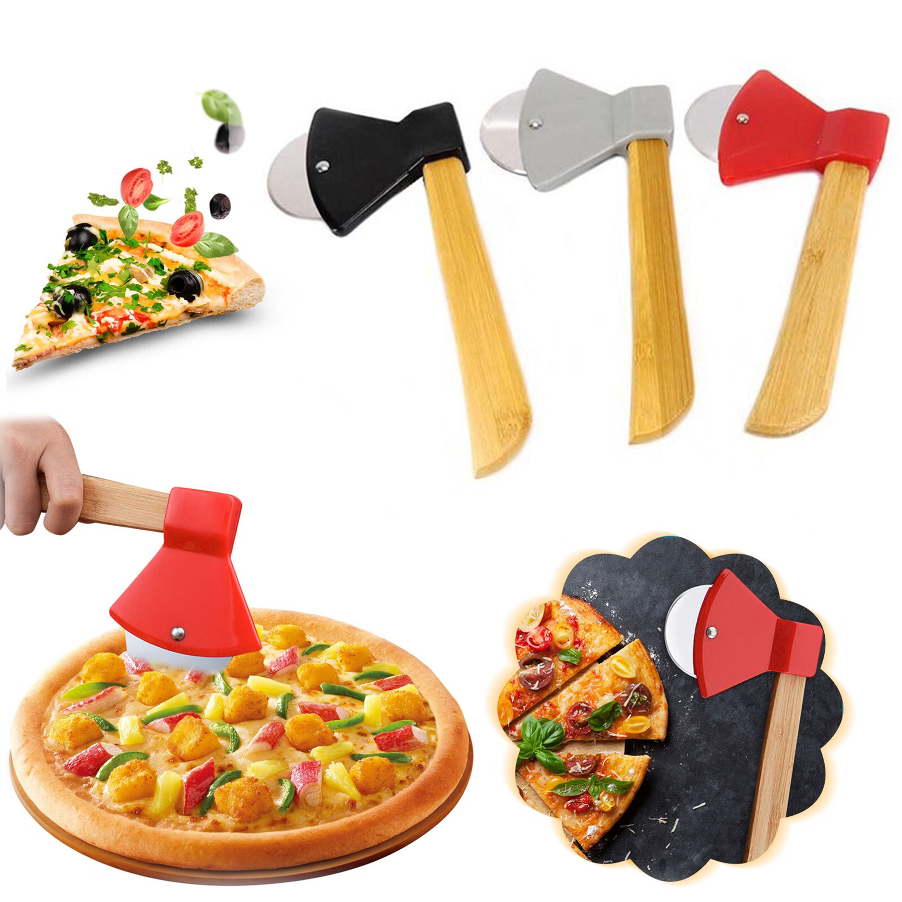 Bamboo Pizza Cutter Wheel 2