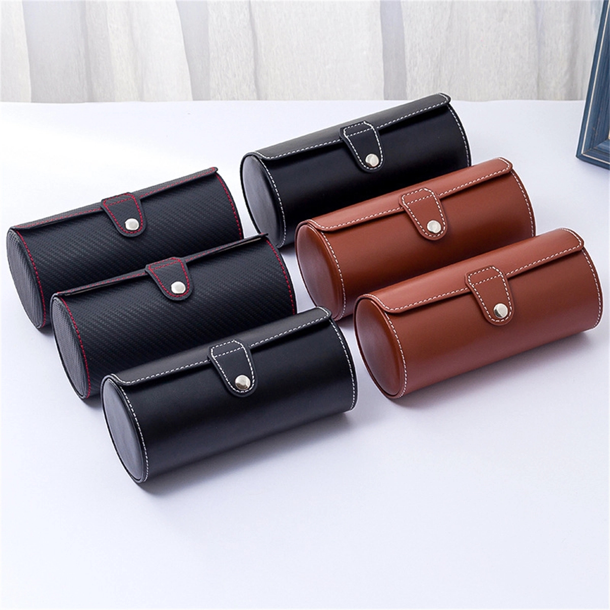 Pu Leather Travel Watch Case Roll Organizer Display Case 6