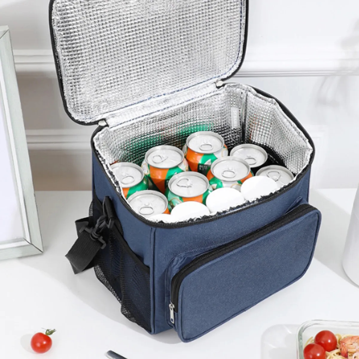 10L Insulated Thermal Lunch Bag With Shoulder Strap 2
