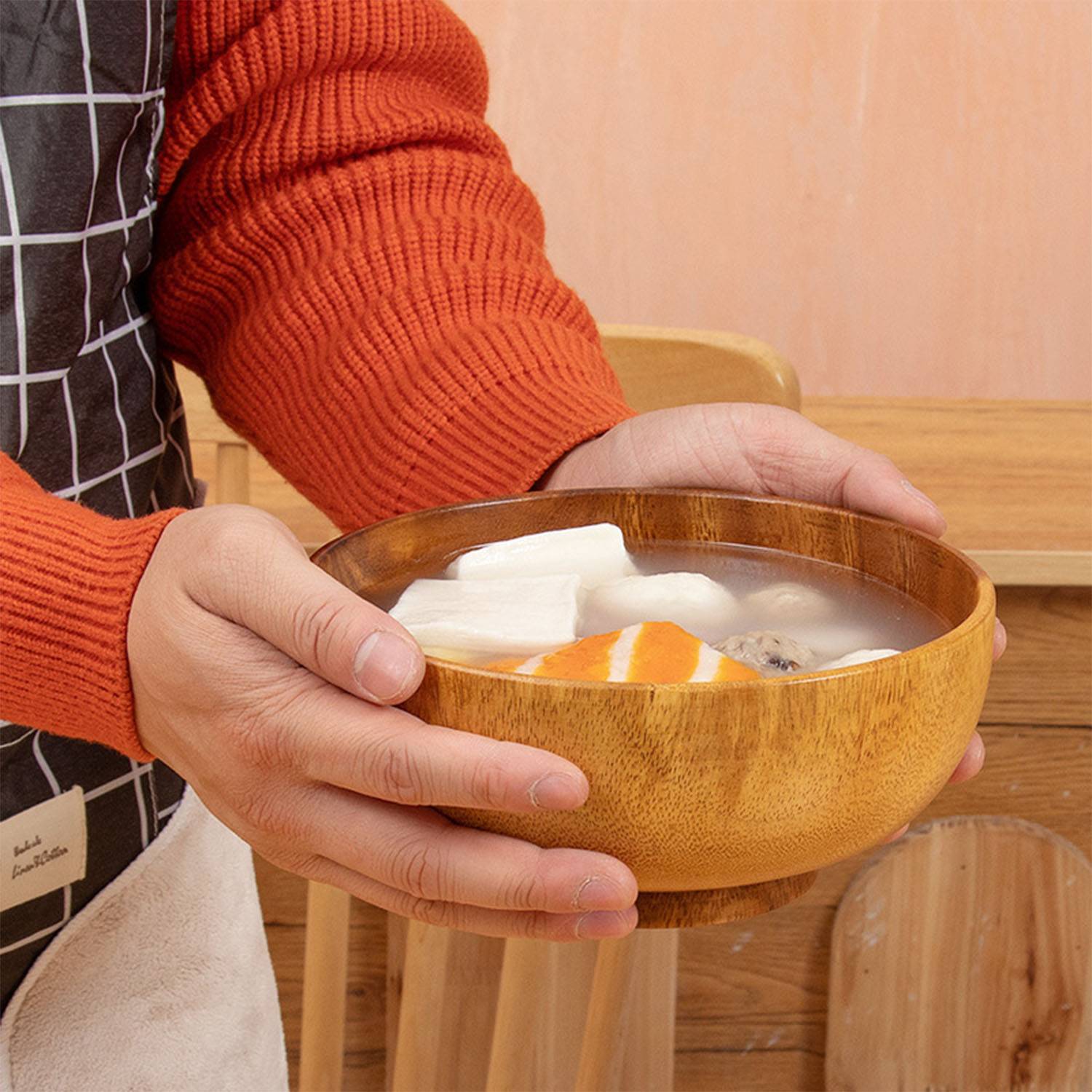 Wood High Foot Bowl 4