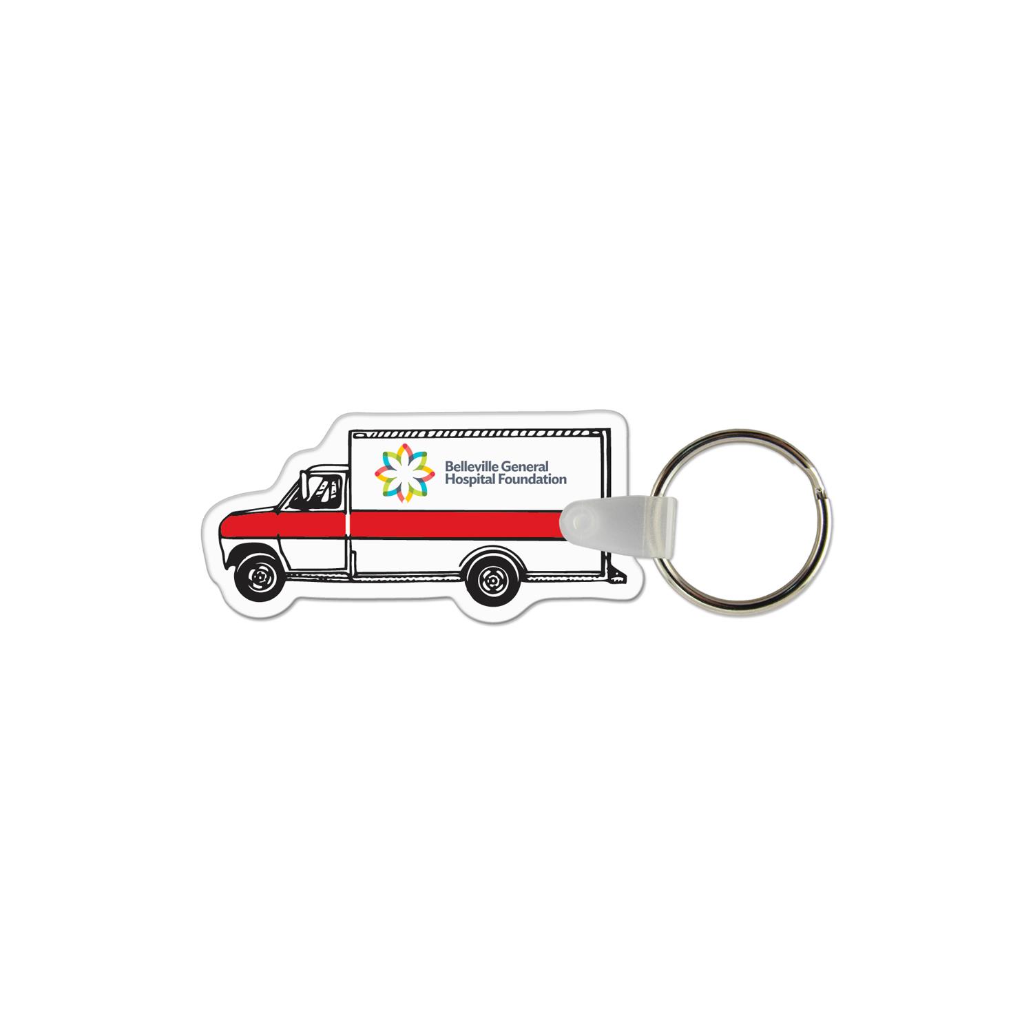 Ambulance Shaped USA Made Vinyl Keychain 1