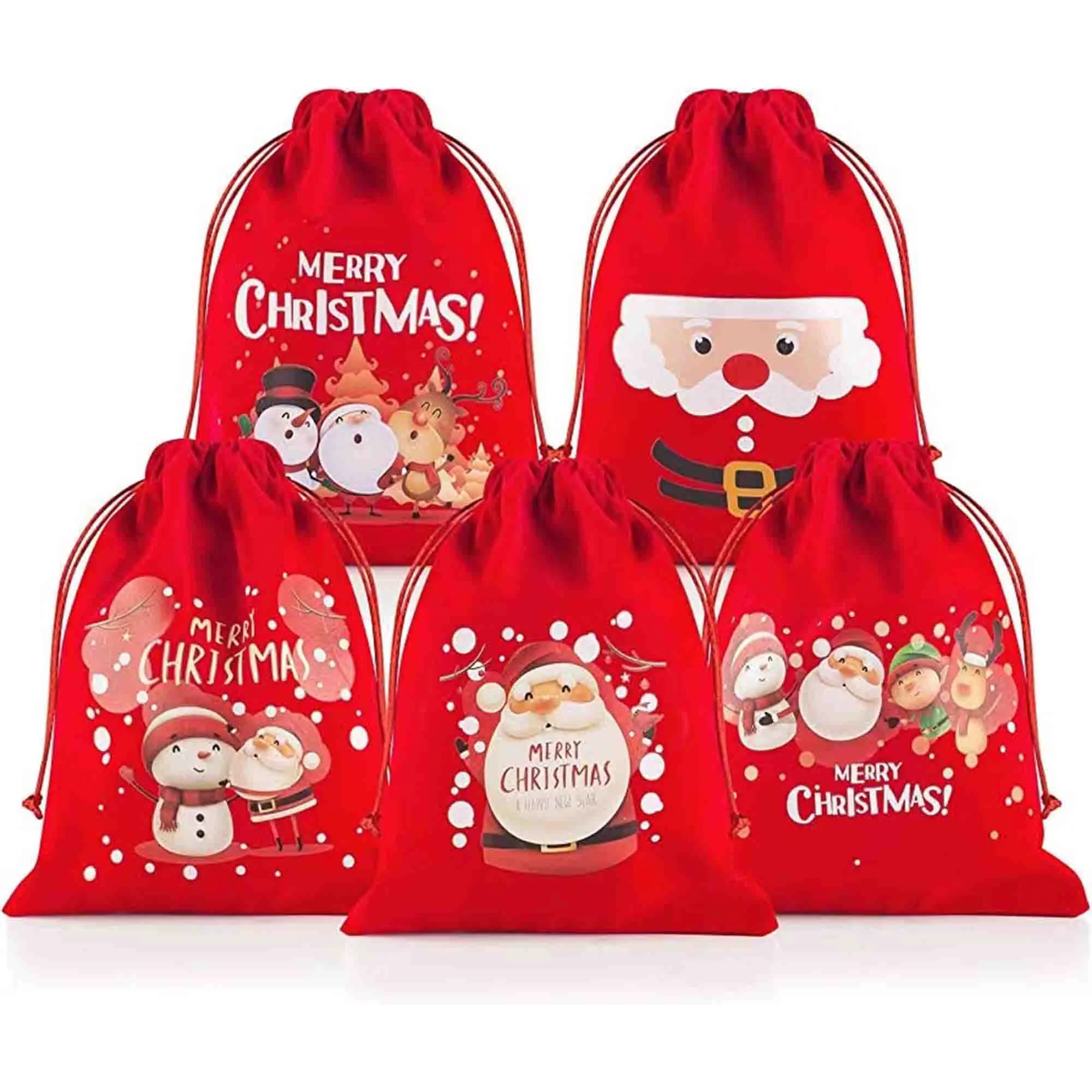 Christmas Drawstring Gift Bags with Tags 4