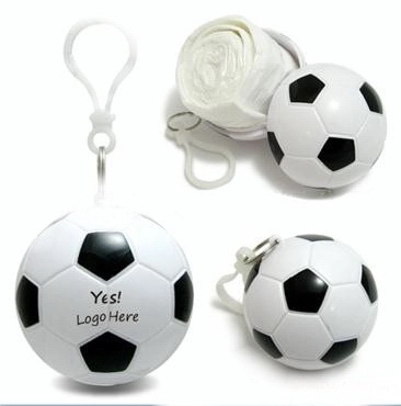 Raincoat packed in soccer ball 2