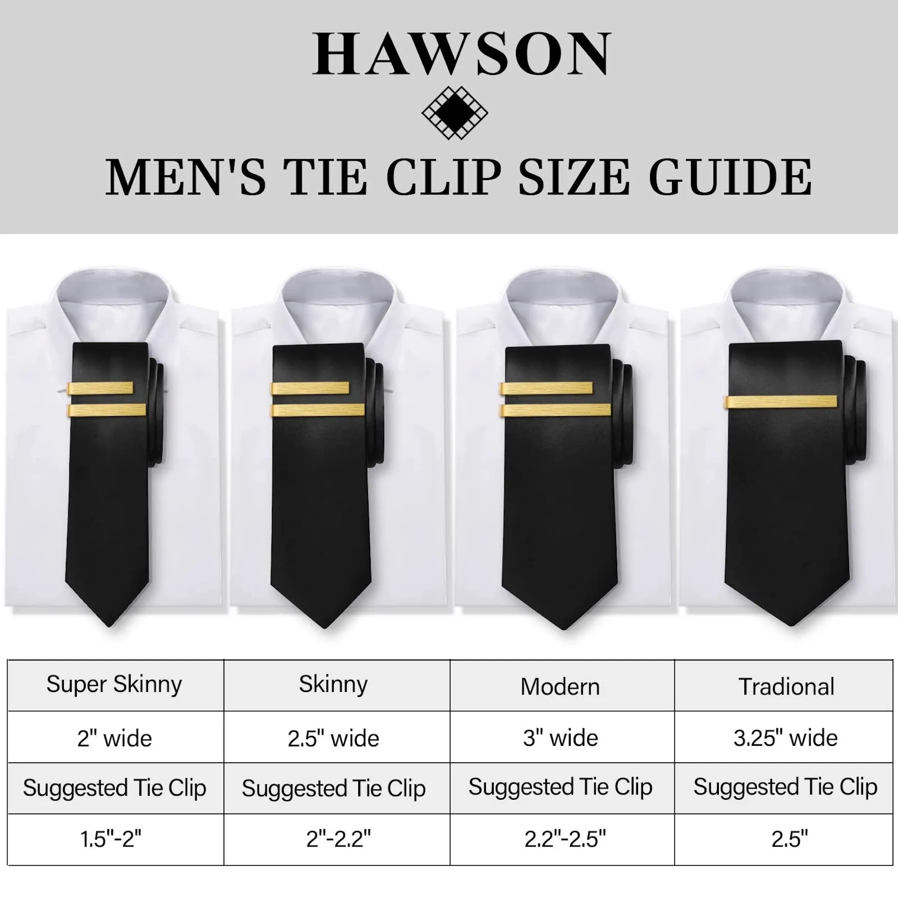 2 Inch Tie Clips for Men's 4