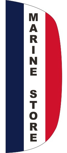 "MARINE STORE" 3' x 8' Message Flutter Flag 1