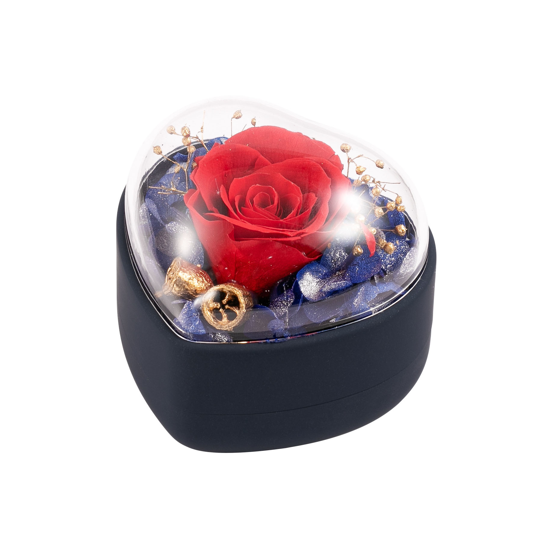 Heart-Shaped Eternal Rose Mini Ring Box 6