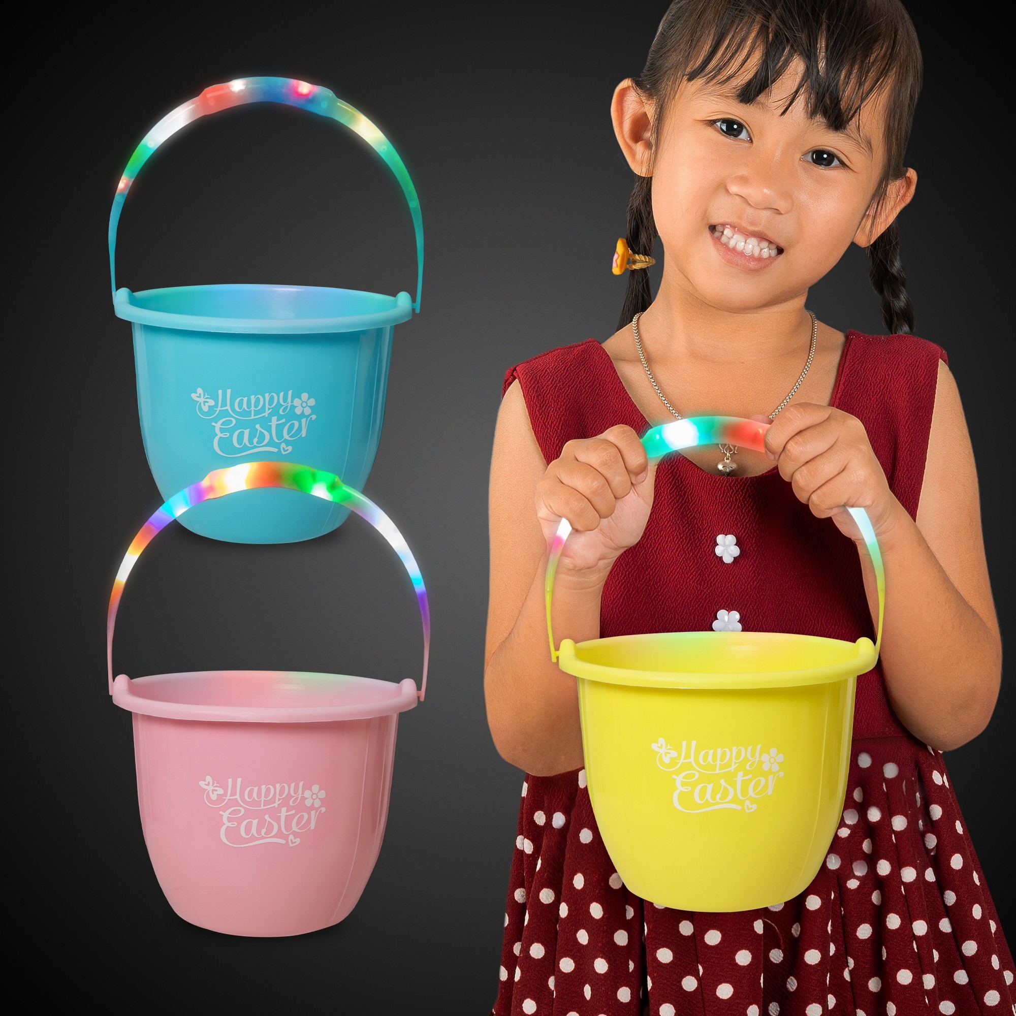 Light Up Easter Bucket - 3 Asst Colors 3