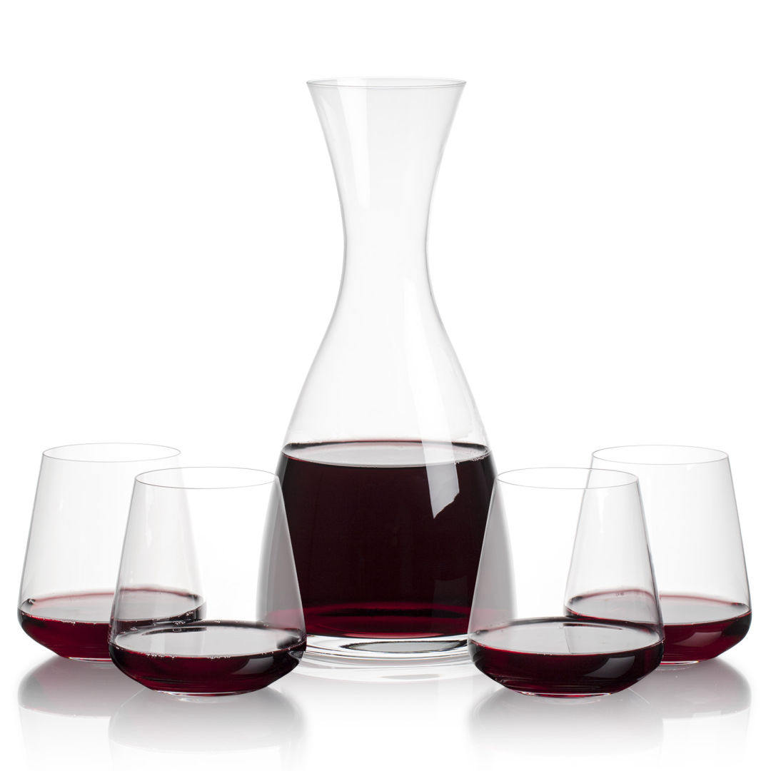Barham Carafe & Breckland Stemless Wine 4
