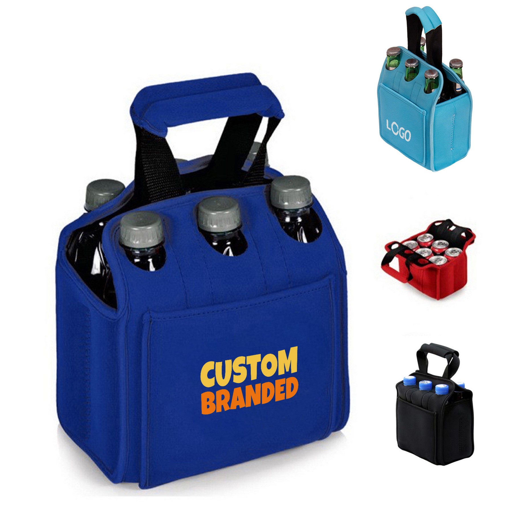 Imprinted Neoprene Six-Pack Tote Coolers 7