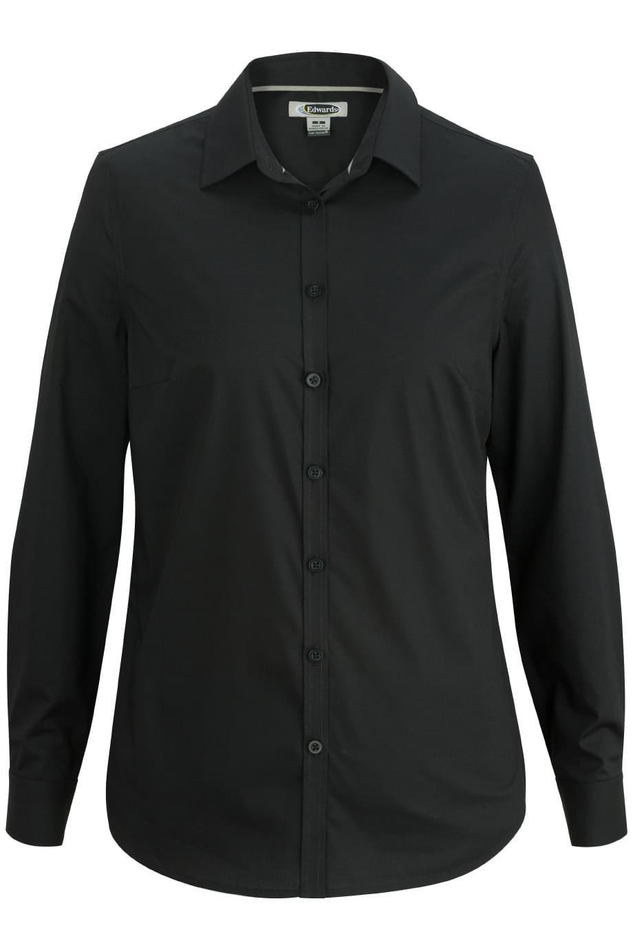 Ladies Long Sleeve Stretch Broadcloth Blouse 3