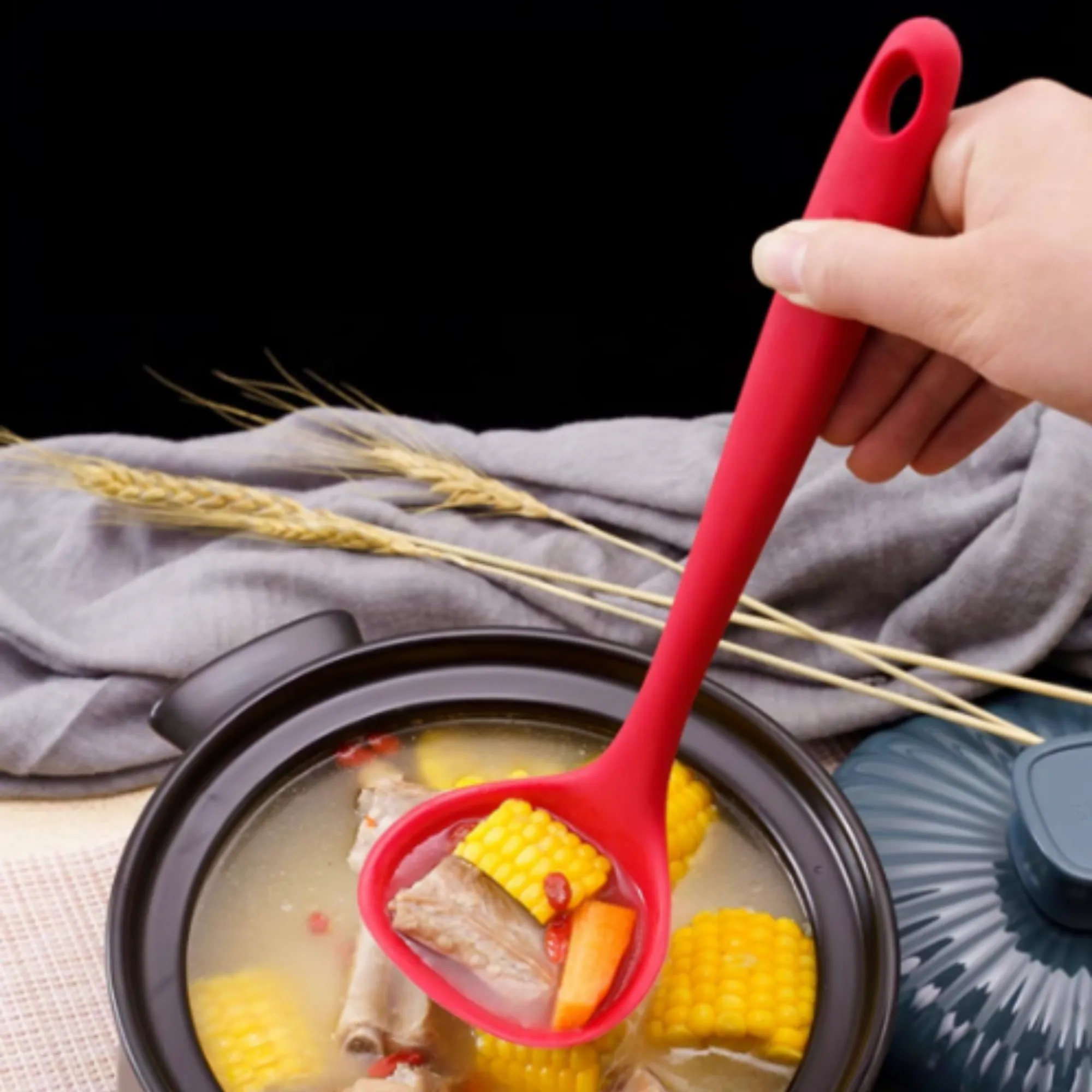 Colorful Food - grade Silicone Soup Spoons 1