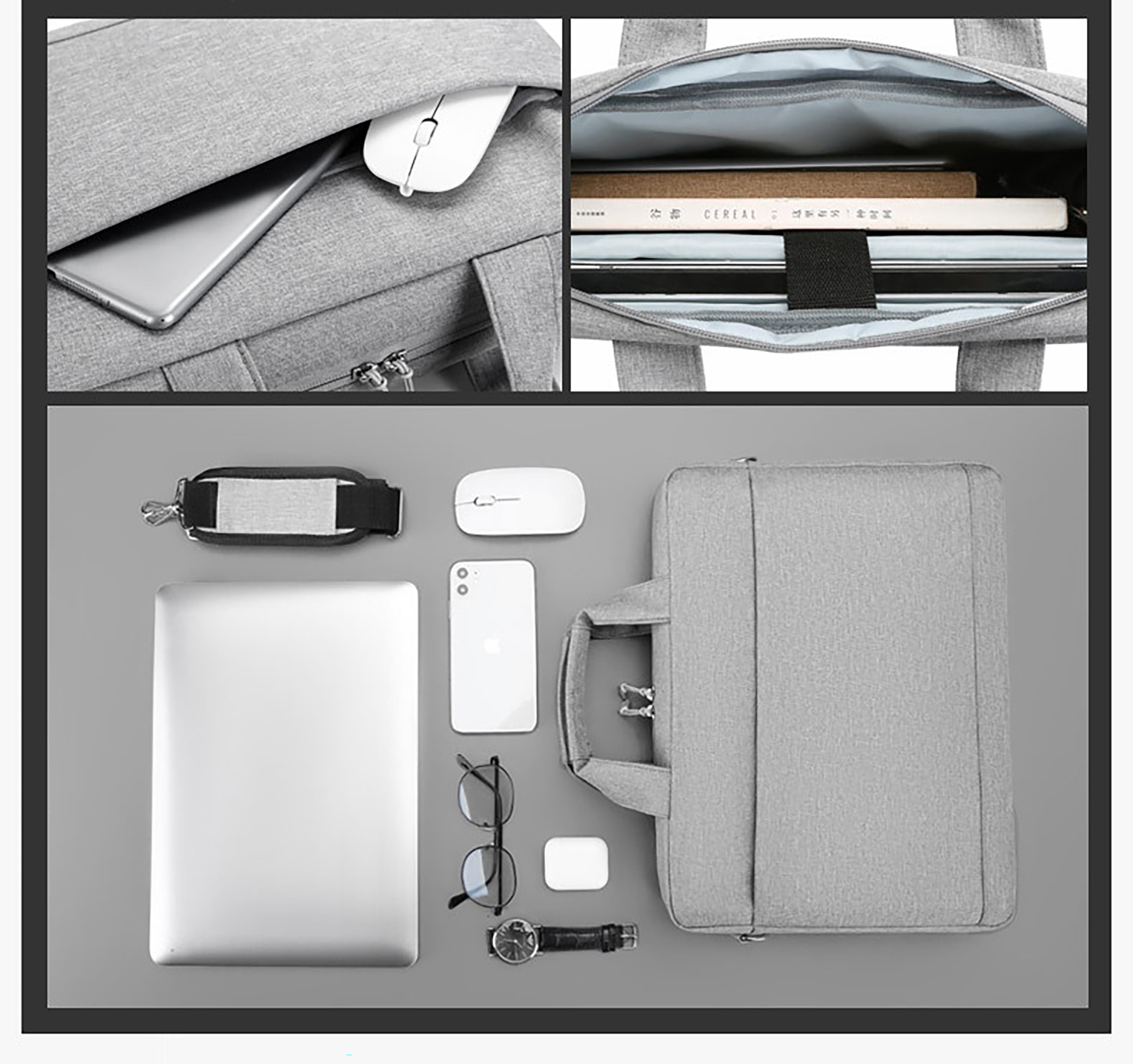 Expandable Briefcase Laptop Shoulder Bag--15.6 inch 14
