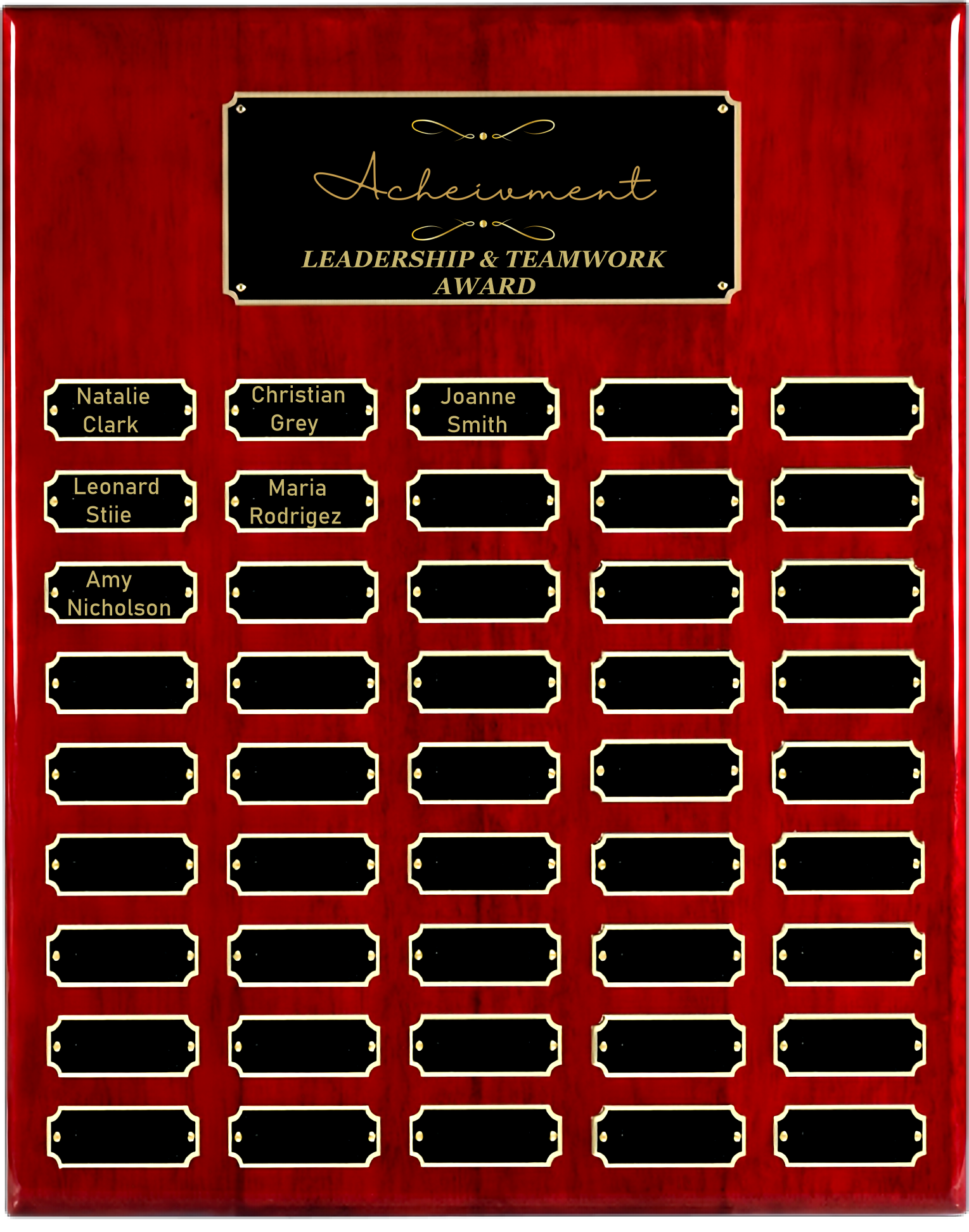 Rosewood Piano Finish 45 Plate Perpetual Plaque (16" x 20") 3