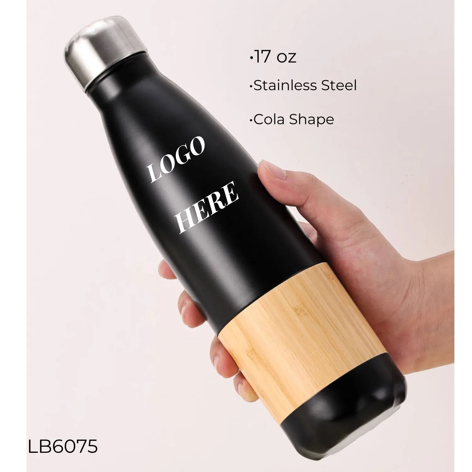 17 oz Bamboo Stainless Steel Insulated Water Bottles 3