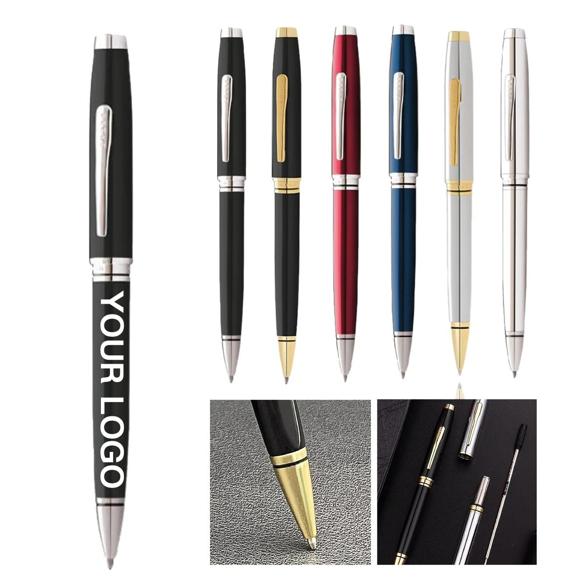 Slim 5.6 Inch Twist Ballpoint Pen for Office Writing 11