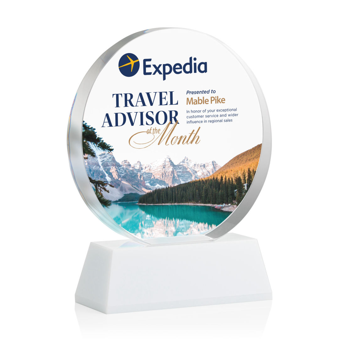 Glenwood Vividprint™ Award on Base - White