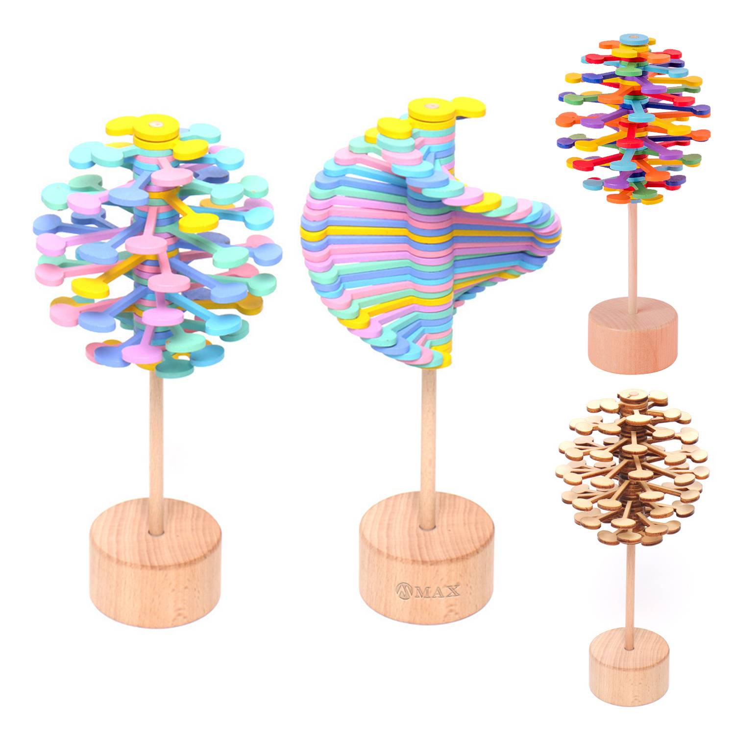 Wooden Spinning Lollipop Stress Relief Toy 4