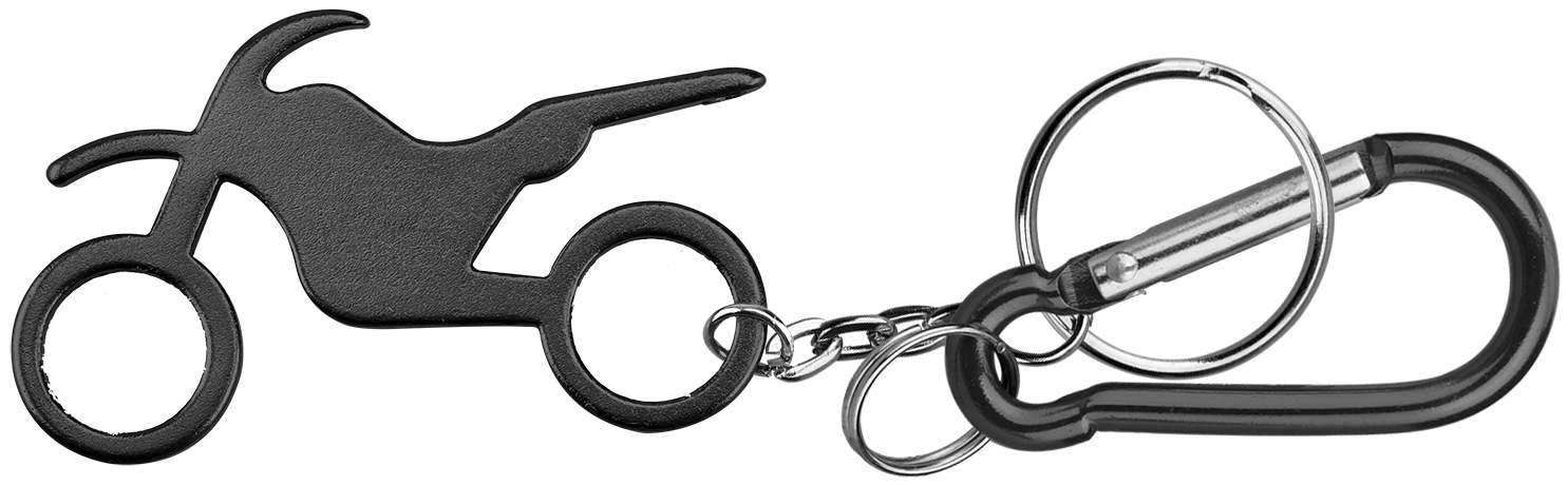 Motorbike Shape Bottle Opener Key Chain & Carabineer 1