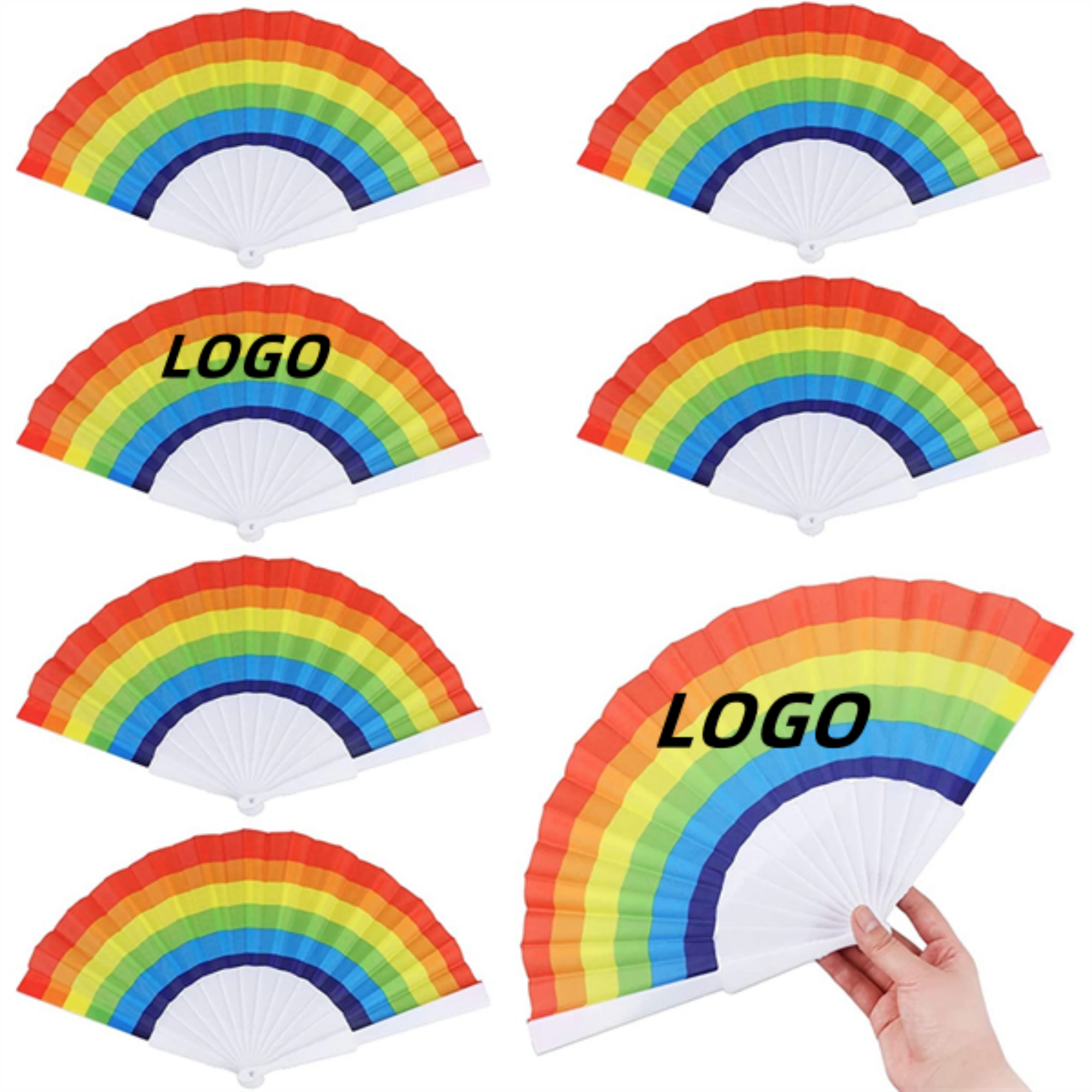 Rainbow Plastic Fan 2