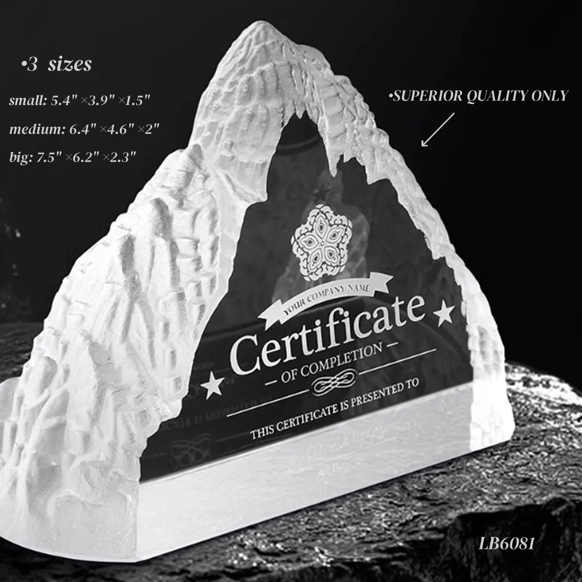 3D Laser Crystal Iceberg Award Trophy Paperweight 2