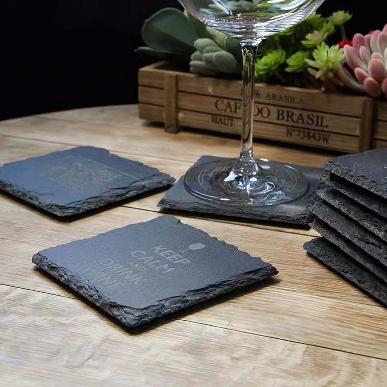 Square Slate Coaster Set 1