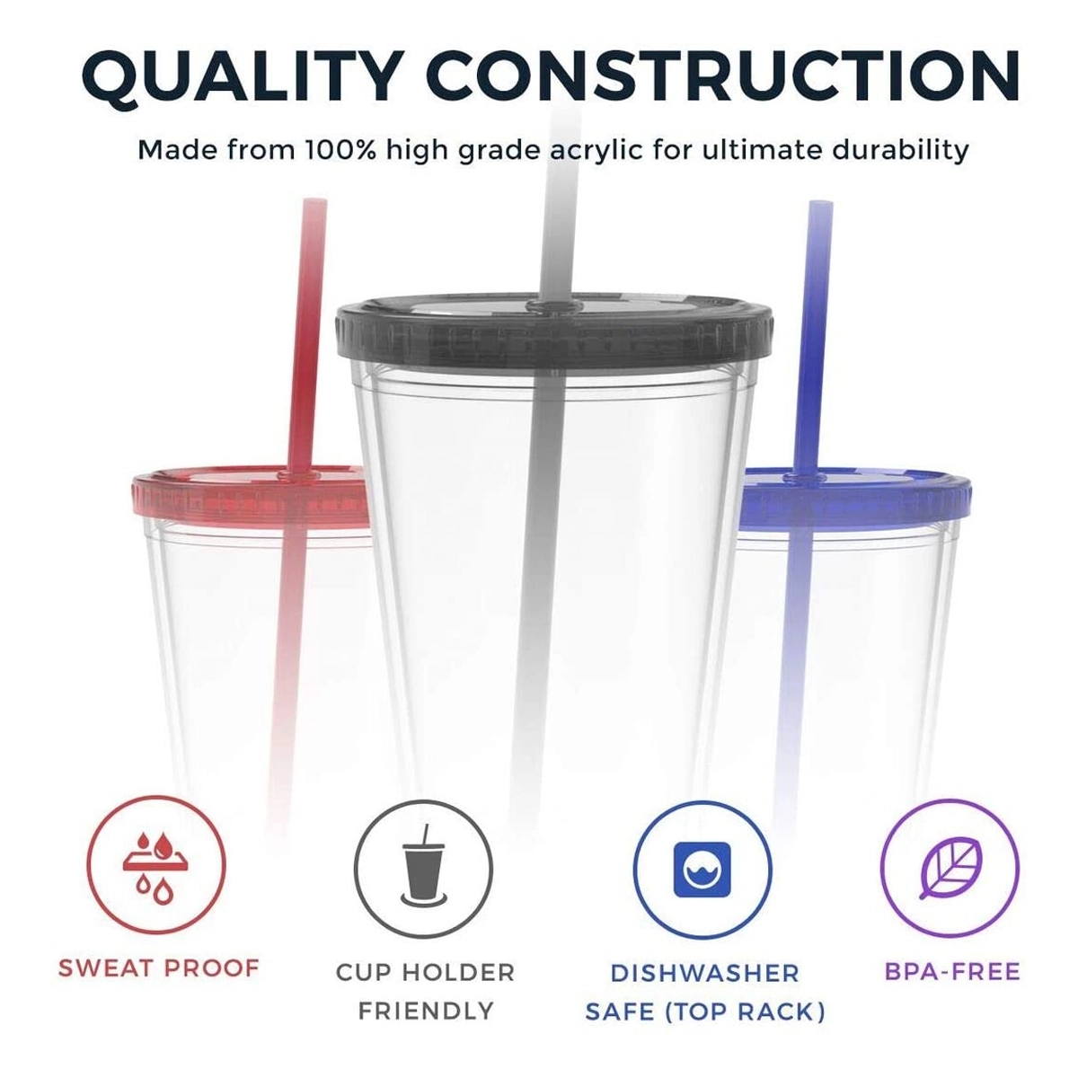 16 Oz Classic Insulated Tumblers Double Wall Acryli 5