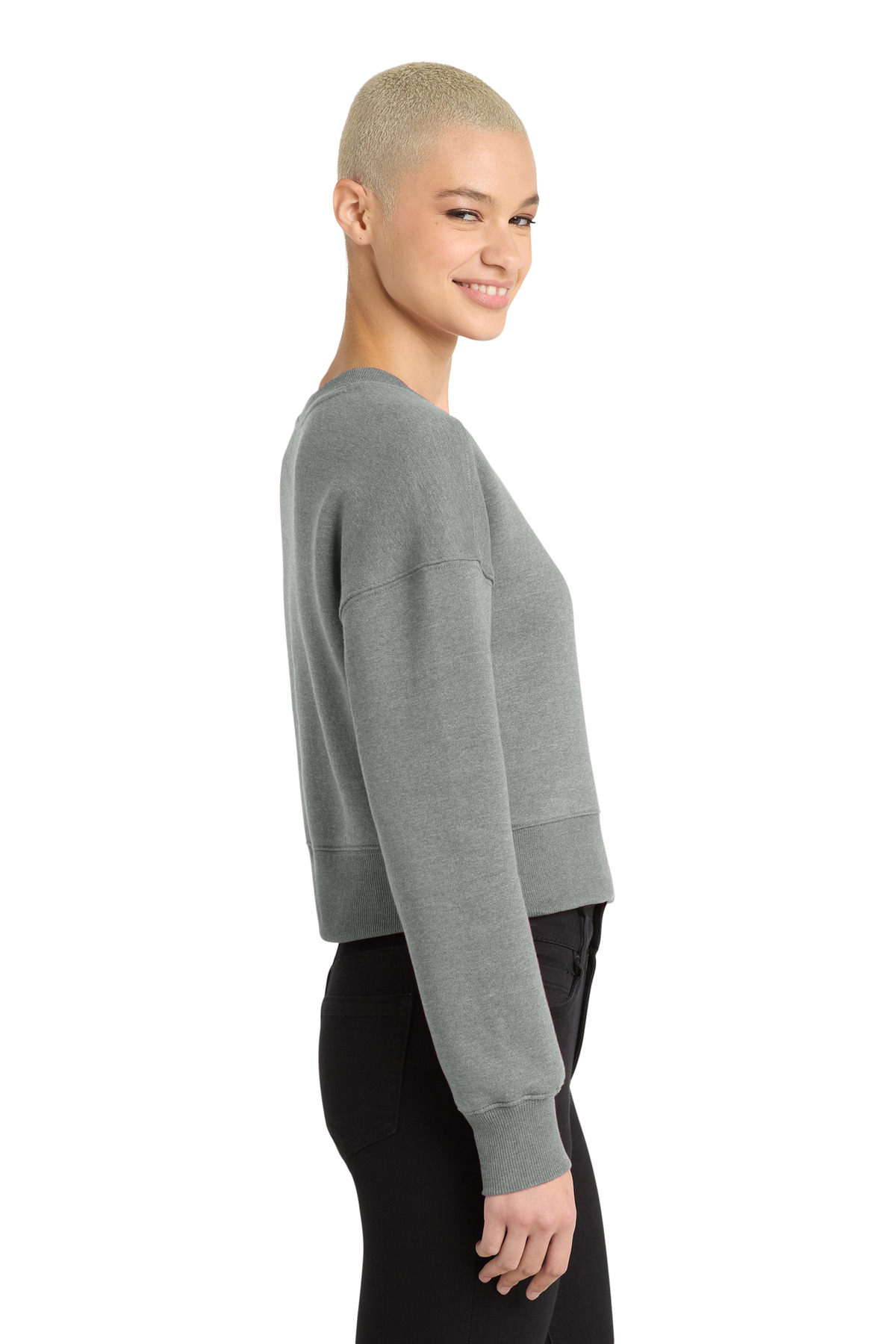 District Women's Perfect Weight Fleece Cropped Crew DT1105 44
