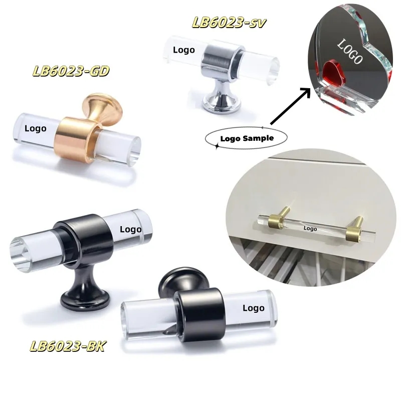 Glass Handle Pulls Crystal Knobs for Drawer Cupboard 4