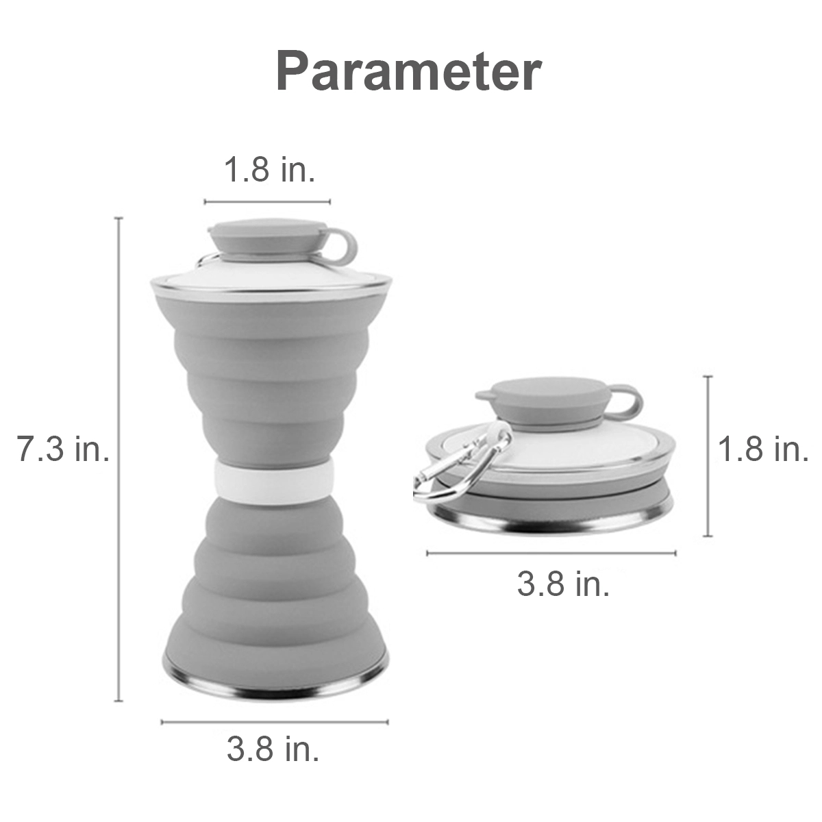 Collapsible Hourglass Shape Silicone Water Bottle 6