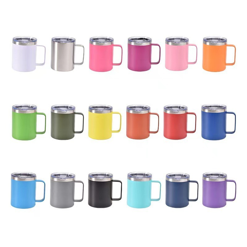 12 oz Stainless Steel Tumbler W/ Lid & Handle 13